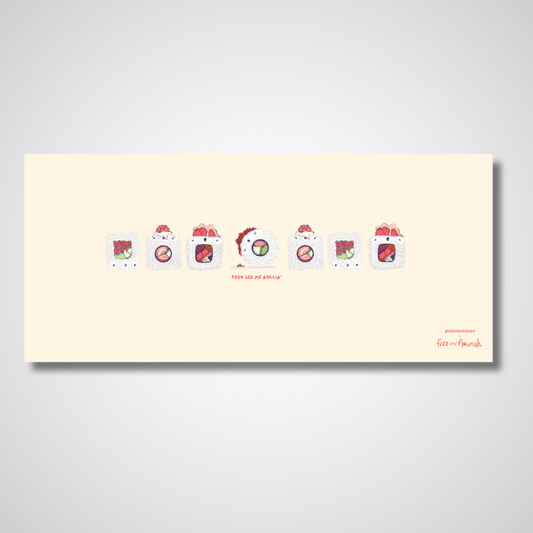 Fizz and Flourish They See Me Rollin Beige Deskmat(Collabs)