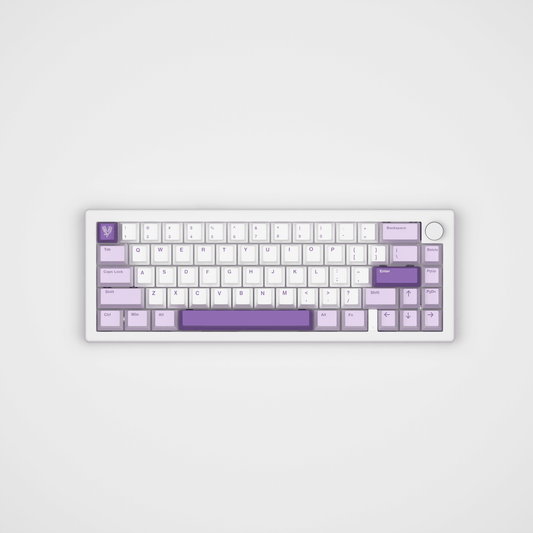 Lavender Design Keycaps and Mechanical Keyboard